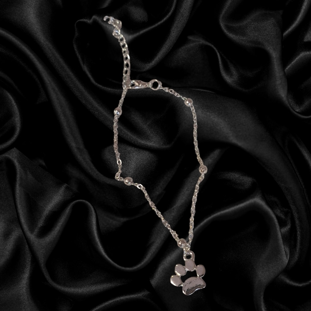 Silver Paw Ankle Bracelet NWT